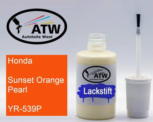 Honda, Sunset Orange Pearl, YR-539P: 20ml Lackstift, von ATW Autoteile West.